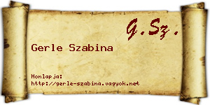Gerle Szabina névjegykártya